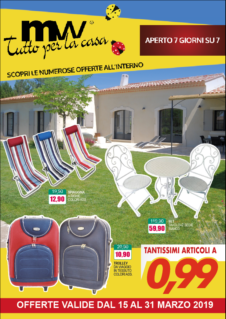Tante vantaggiose offerte dal 15 al 31 Marzo 2019! Vieni a trovarci nei nostri punti vendita di Legnano (MI) e Licciana Nardi (MS)